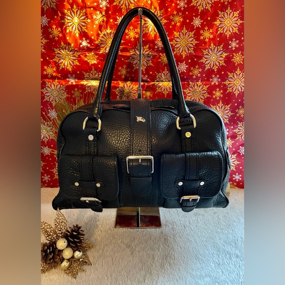 Burberry Handbags - 🔥🔥RARE Authentic Pebbled Leather BURBERRY Handbag Shoulder Bag Satchel Purse!!